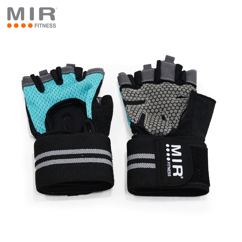 Par de guantes con muñequera de fitness MIR Talle M
